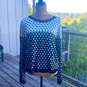 Kenzie black and white polka dot light sweater